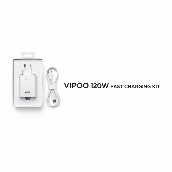VIPOO 120W Fast Charging Kit - USB-C Punjač + Kabl 1000mm