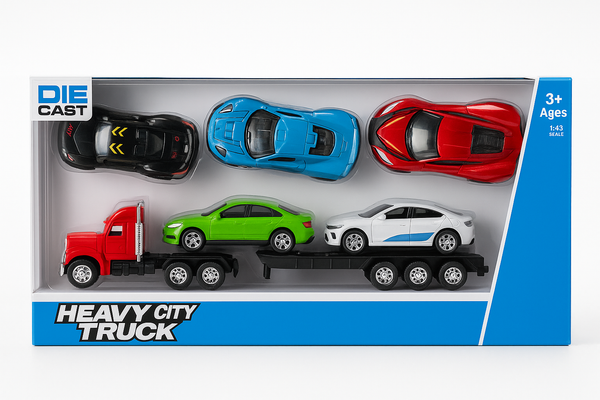Die Cast Heavy Truck Set sa 5 Autića - Igračka za Decu 3+