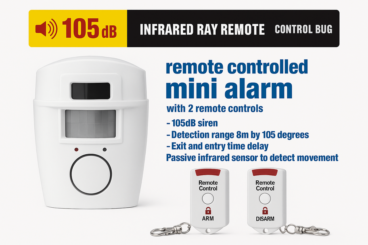 Mini Alarm System 105dB - Infracrveni Senzor sa Daljinskim Upravljanjem
