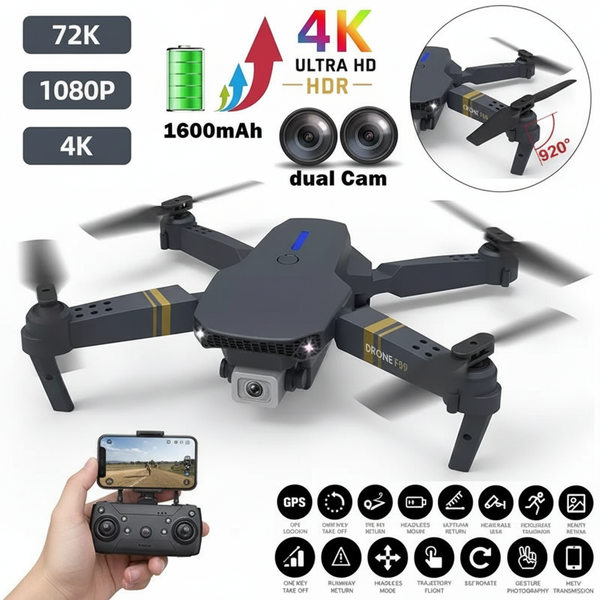 Dron 988 | 4K Dual Kamera | WiFi FPV | Sklopivi | 1600mAh | Profesionalni