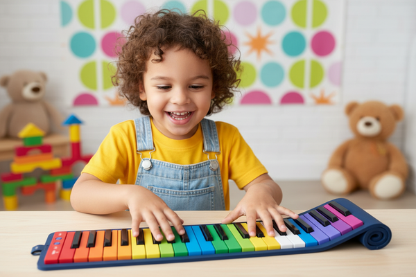 Dečija Savitljiva Klavijatura 49 Tastera – Roll Up Piano sa Zvučnikom, LED Svetlima i Mikrofonom