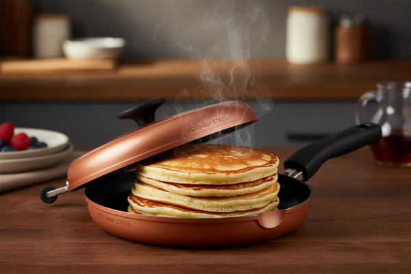 Gotham Steel Pancake Bonanza Copper – Dvostruki Tiganj za Palačinke bez Ulja i Masti