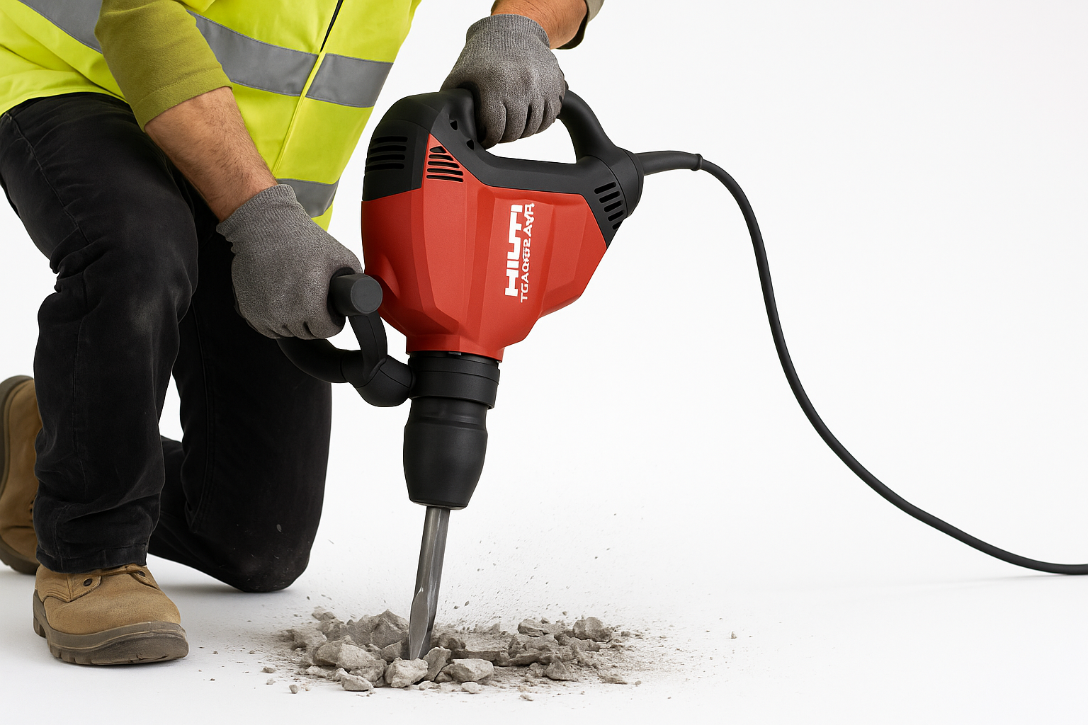 HILTI pneumatski čekić - u upotrebi