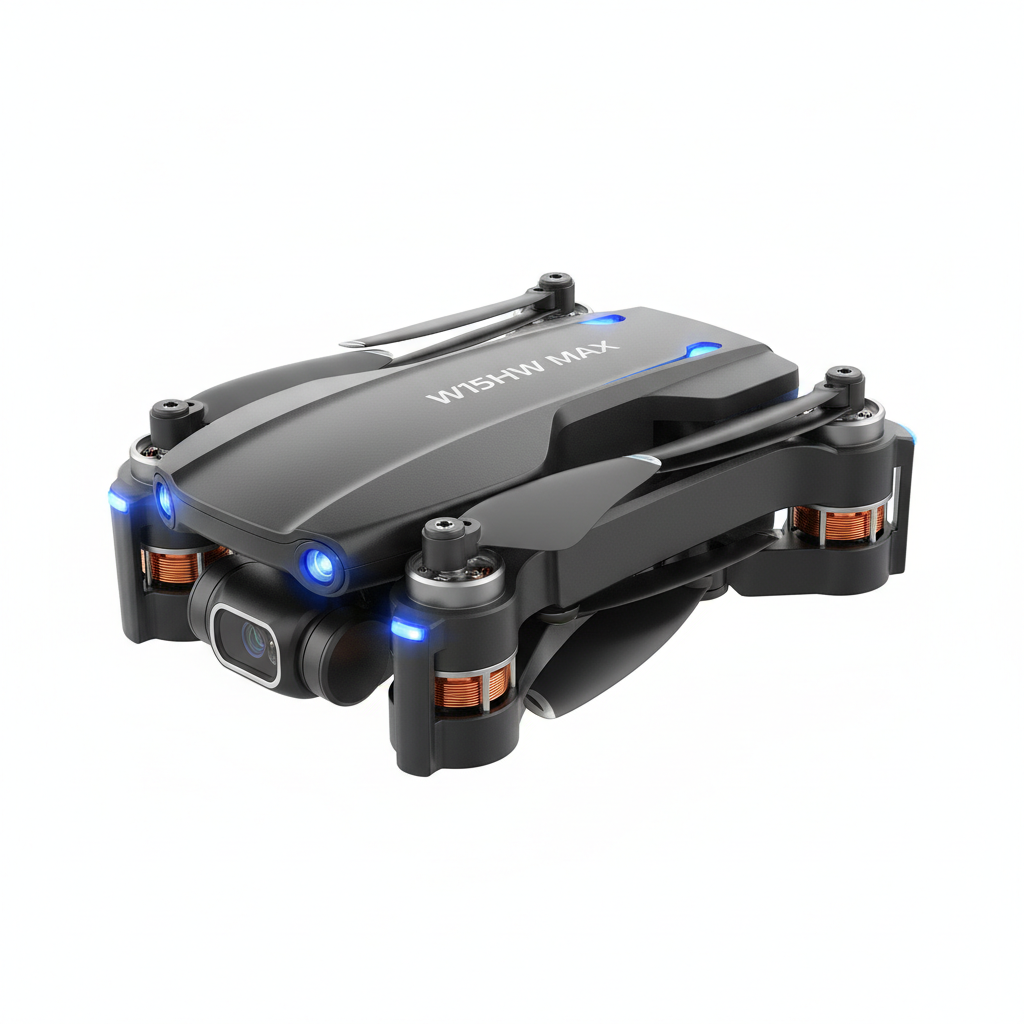 W15HW MAX Sklopivi WiFi Dron - bela pozadina