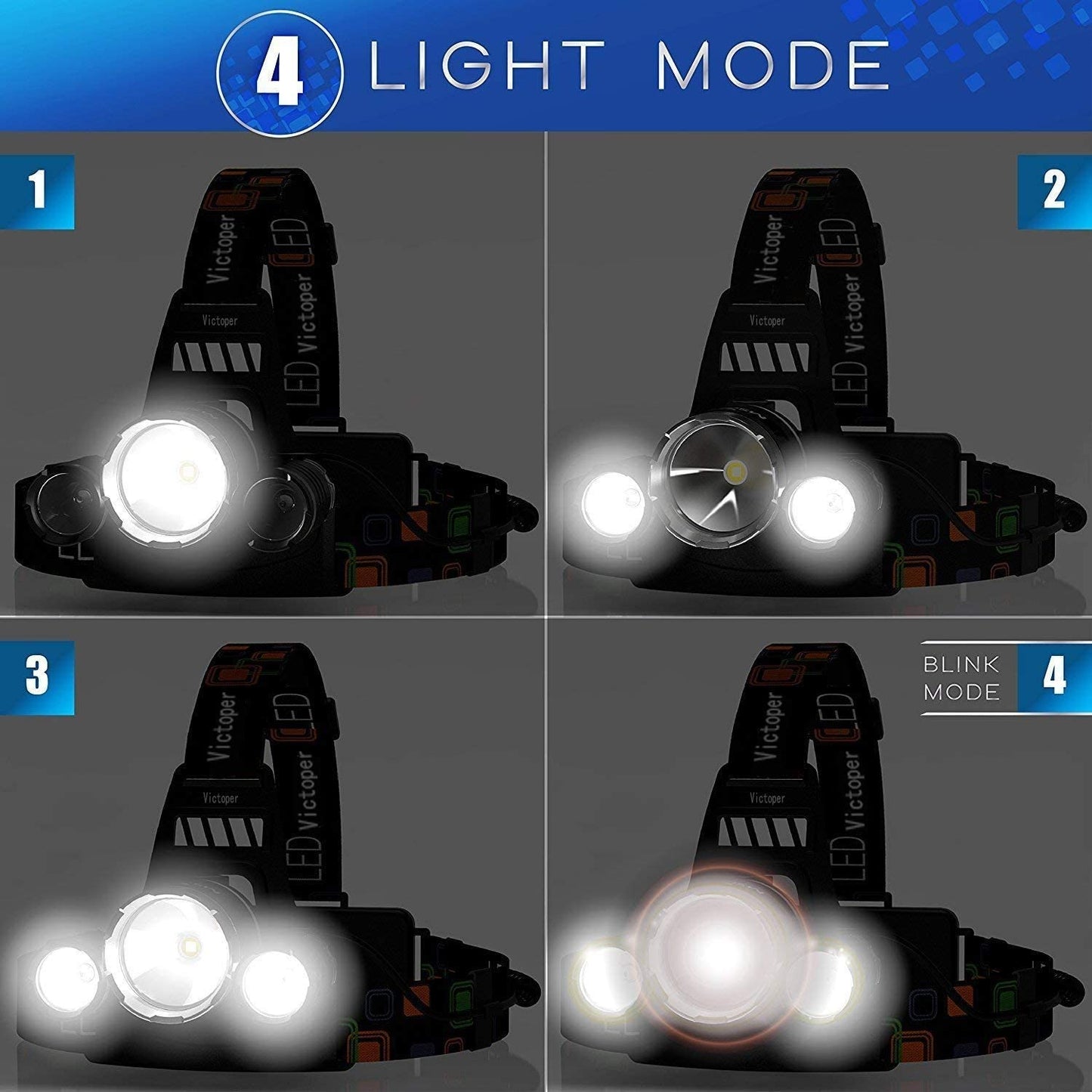 Lampa za glavu sa 3 svetla
