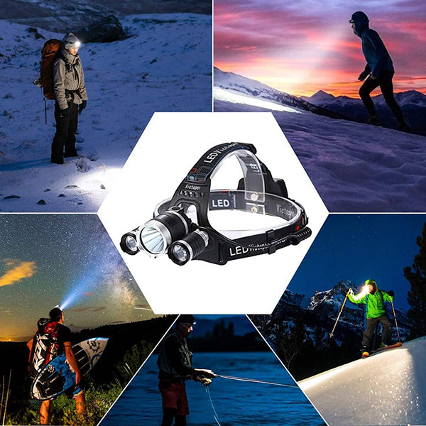 Čeona LED lampa sa 3 svetla, USB punjiva, IPX4