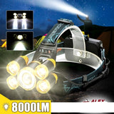 Punjiva LED lampa za glavu sa T6 diodom i 4 COB diode