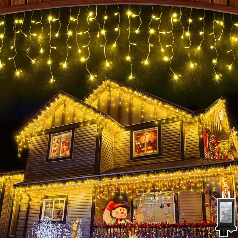LED zavesa 6 m sa nizovima, 200 dioda – topla žuta – slika 8