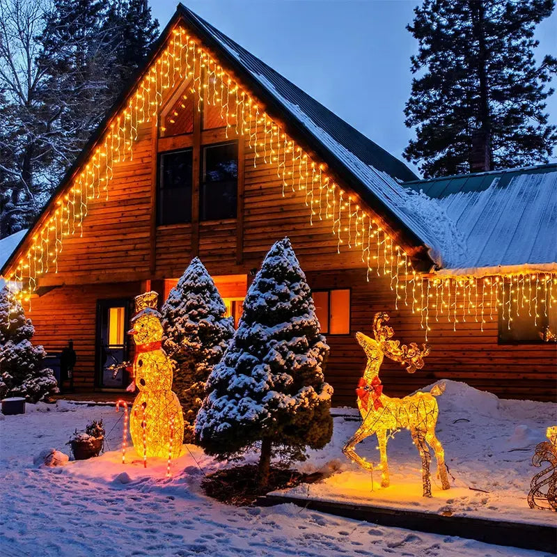 LED zavesa 6 m sa nizovima, 200 dioda – topla žuta – slika 7