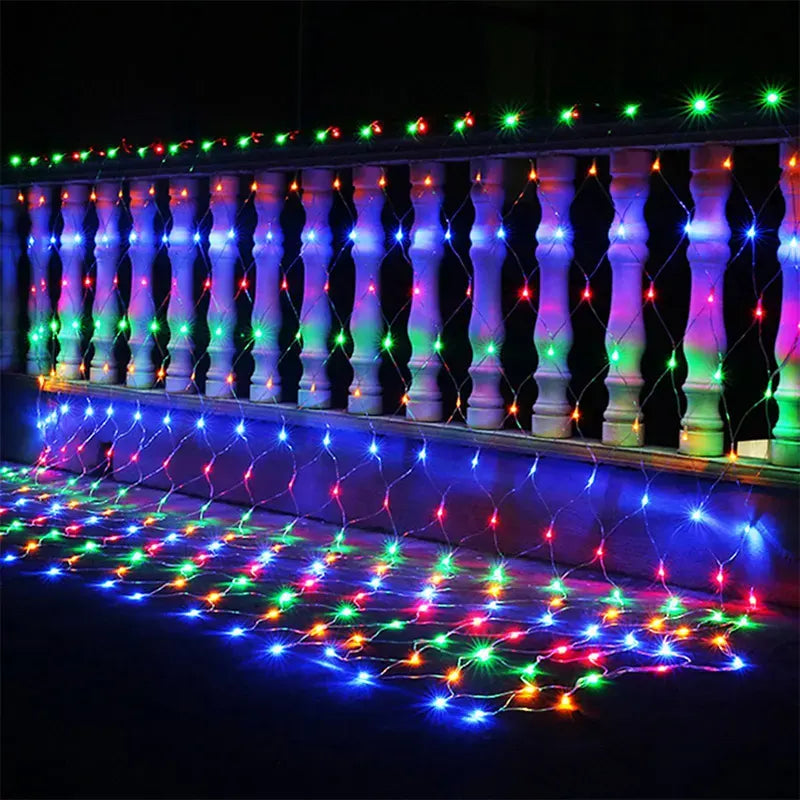 LED mreža zavesa 1,5 x 3 m – šarena, za unutra i napolje – slika 5
