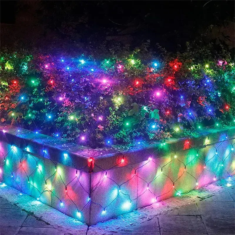 LED mreža zavesa 1,5 x 3 m – šarena, za unutra i napolje – slika 2