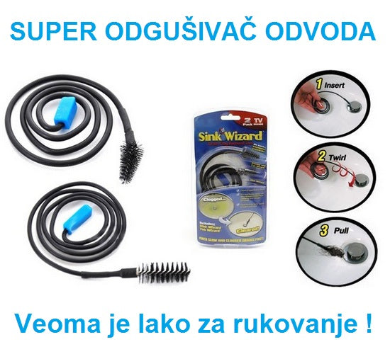 Set sajli za čišćenje odvoda – 2 komada, 65 cm – slika 3