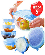Set od 6 silikonskih rastegljivih poklopaca