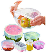 Set od 6 silikonskih rastegljivih poklopaca