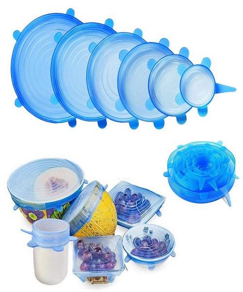 Set od 6 silikonskih rastegljivih poklopaca