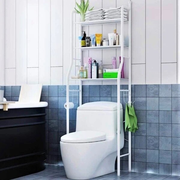 Stalak iznad WC šolje na tri nivoa, 47 x 25 x 150 cm