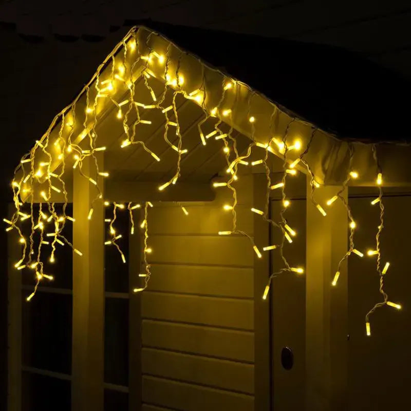 LED zavesa 6 m sa nizovima, 200 dioda – topla žuta – slika 2