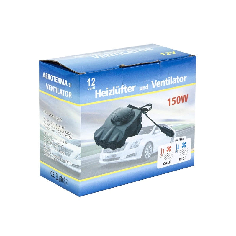 Grejalica i ventilator za auto 2 u 1 — 150 W - slika 1