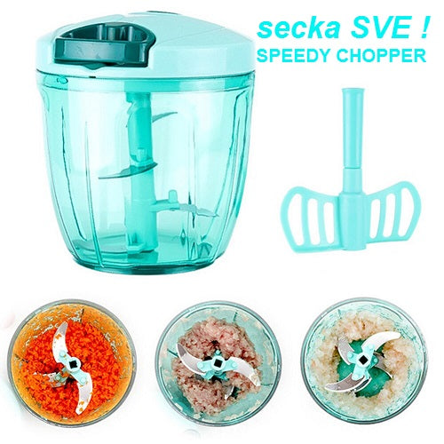 Ručna seckalica 800 ml sa 3 noža i dodatkom za mućenje – slika 2