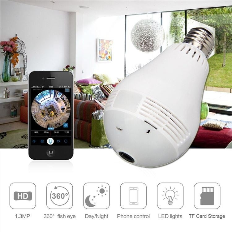 Wi-Fi panoramska kamera u obliku sijalice, ugao 360 stepeni