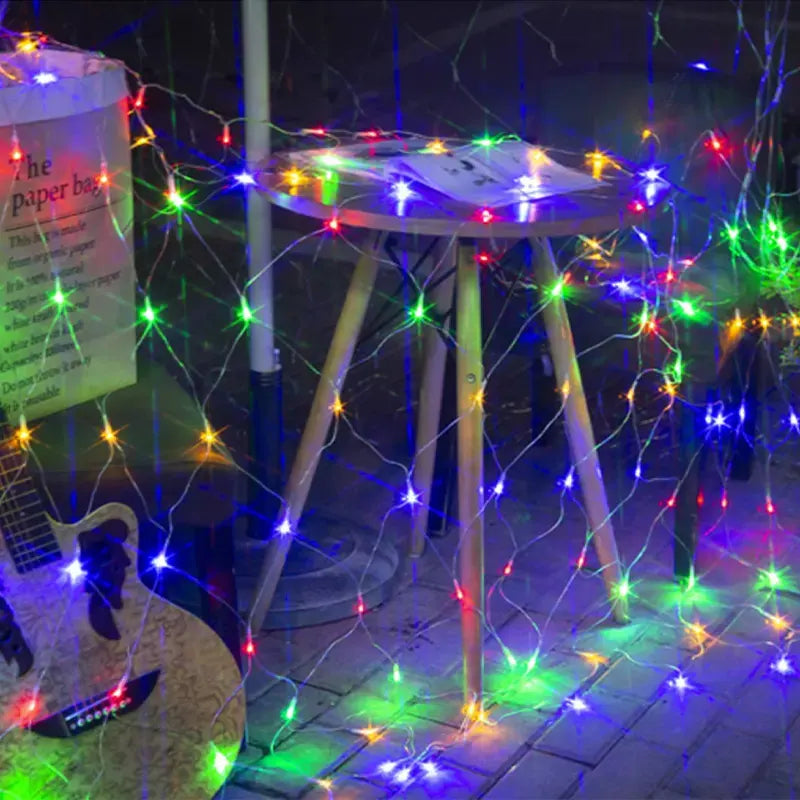 LED mreža zavesa 1,5 x 3 m – šarena, za unutra i napolje – slika 4