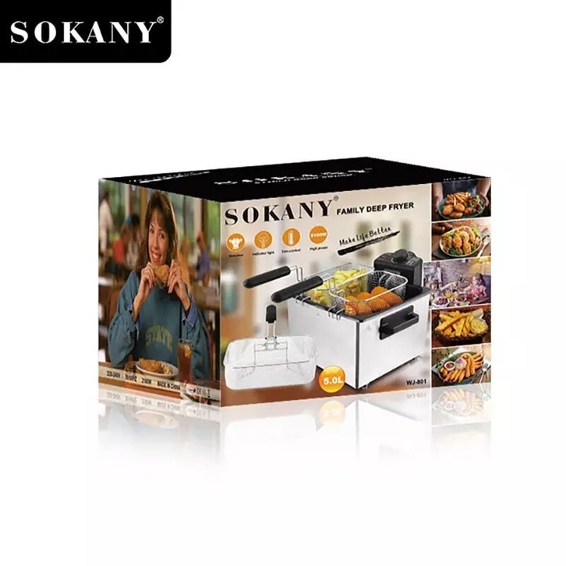 Sokany friteza WJ-800 — 2000 W, zapremina 3 L - slika 4