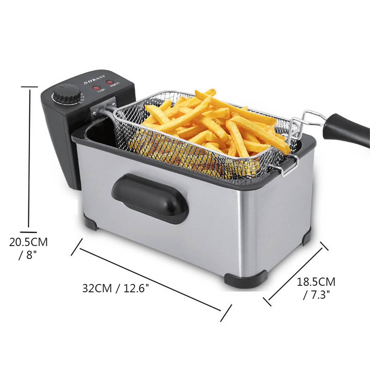 Sokany friteza WJ-800 — 2000 W, zapremina 3 L - slika 5