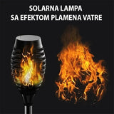 Solarna baklja sa efektom plamena za baštu i stazu