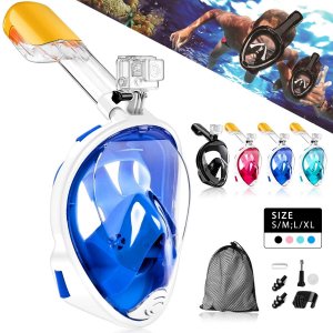 Maska za ronjenje sa disaljkom i držačem za GoPro, plava