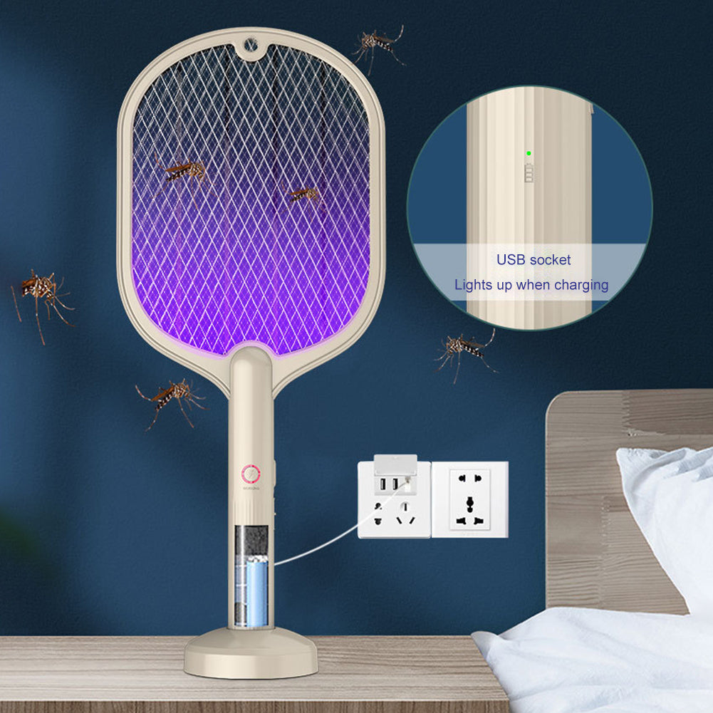 Punjivi električni reket za insekte sa postoljem i UV lampom – slika 2