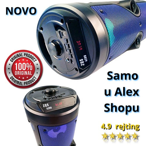 Bluetooth zvučnik ZQS 5 u 1 sa FM radiom i LED svetlom